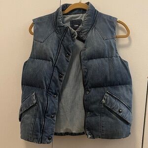 GAP Blue Denim Quilted Vest